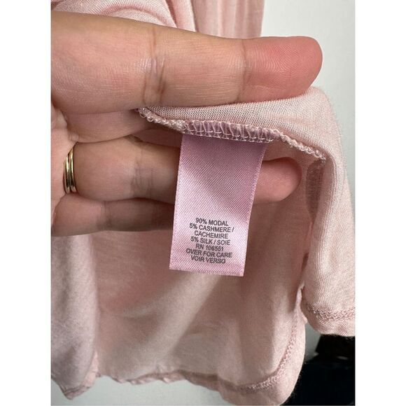 Calypso Pink Turtleneck Long Sleeve Cashmere Blend Shirt Size Small - Picture 5 of 6